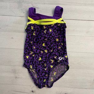GK girls purple leopard leotard‎ child XS